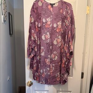 torrid Purple Floral Open-Front Kimono